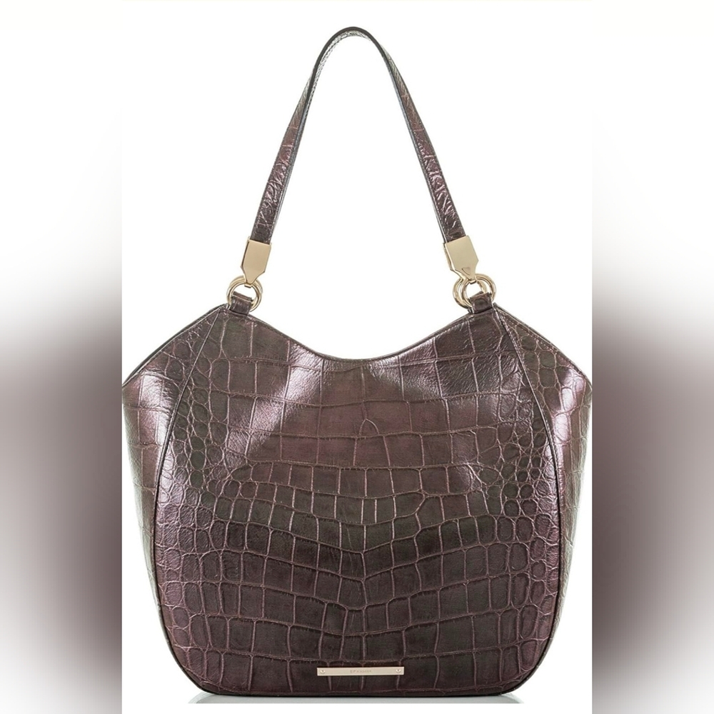 Brahmin Marianna Brown leather Shoulder Tote bag (petrol versillia
